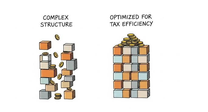 Business structure tax efficiency strategy illustration
