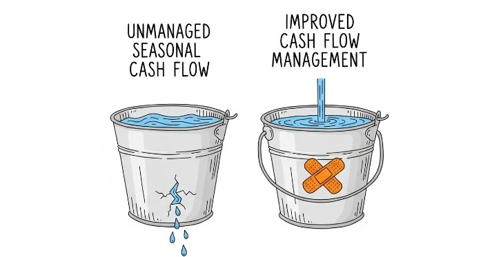 Cash flow planning for seasonal businesses and revenue cycles