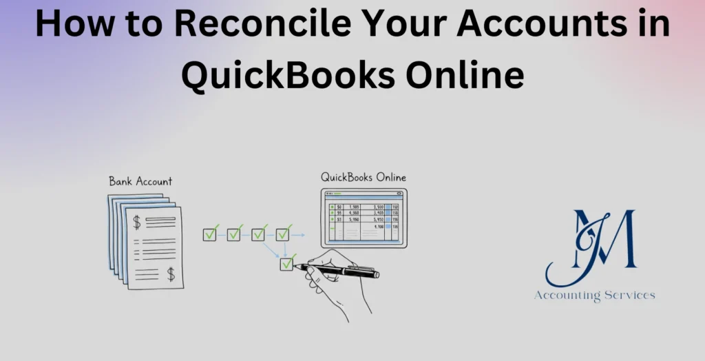 Reconciling accounts in QuickBooks Online dashboard